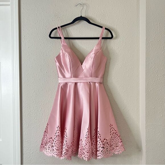 Sherri Hill Pink A-line Mini Dress Size 4 - Picture 3 of 8